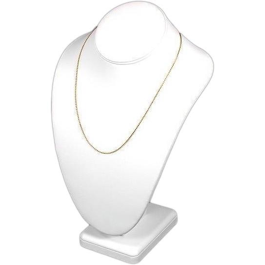 Necklace Bust Showcase Display White Leather Jewelry