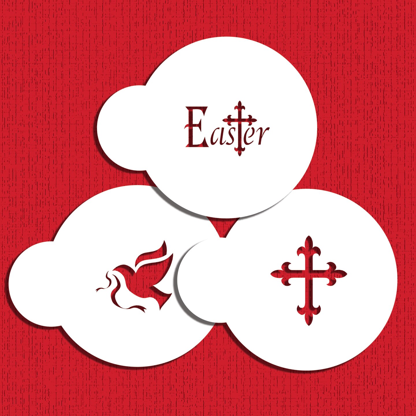 Small Easter Candy Stencils Dove, Cross, Easter C305 by Designer Stencils Cookie Decorating