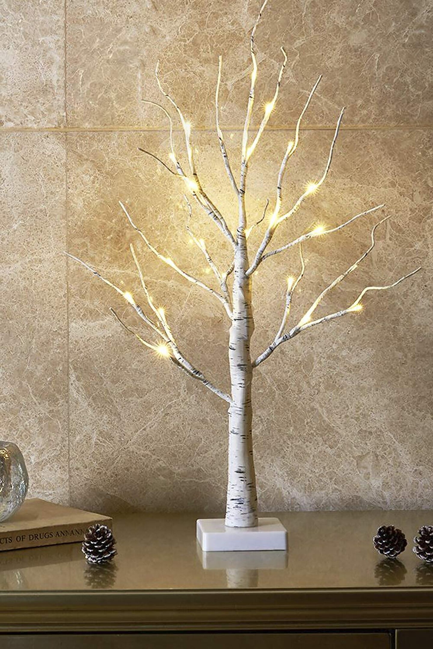 Perfect Holiday 50CM Table Birch Tree 18 LED - Battery Operated