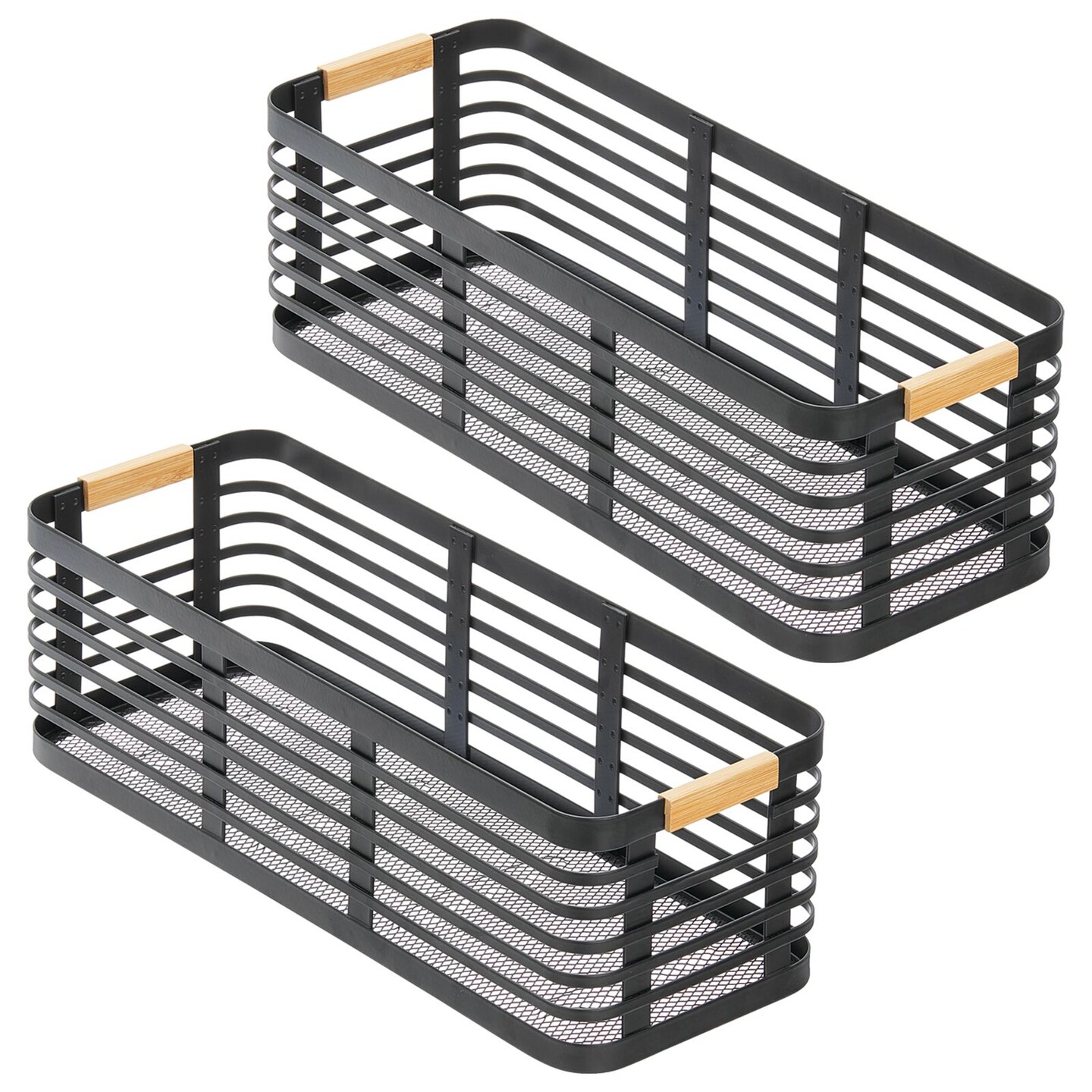 mDesign Metal Wire Rustic Small Food Storage Bin Basket 2 Pack