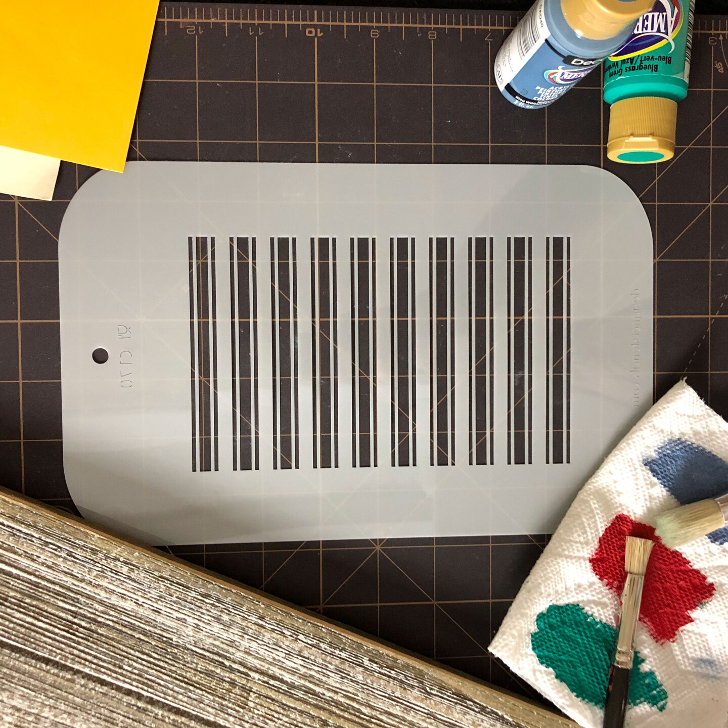 Small Stripe Cake Stencil | C170 by Designer Stencils | Cake Decorating Tools | Baking Stencils for Royal Icing, Airbrush, Dusting Powder | Reusable Plastic Food Grade Stencil for Cakes | Easy to Use &#x26; Clean Cake Stencil