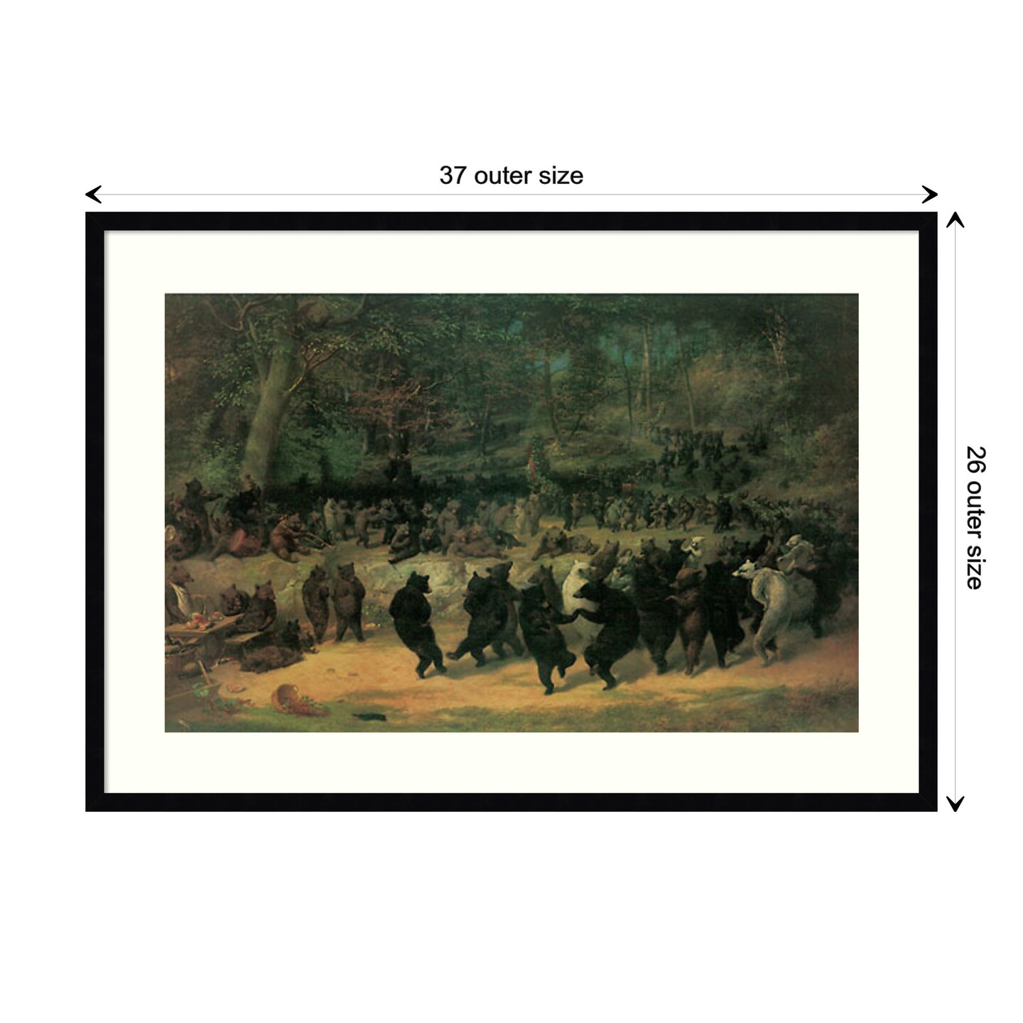 The Bear Dance by William Beard Wood Framed Wall Art Print