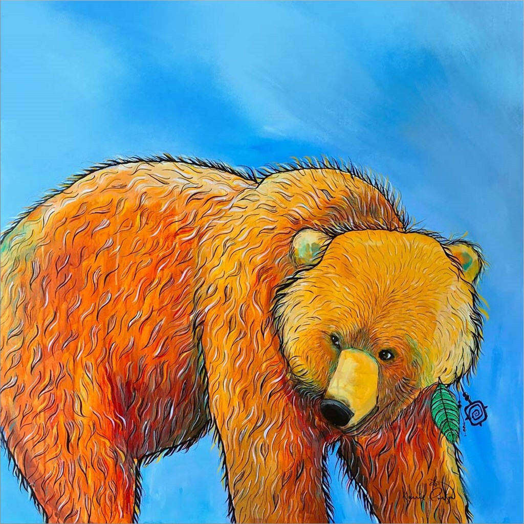 Grizzly Bear By Karrie Evenson 13 X 13 Framed Wall Art Framed Art