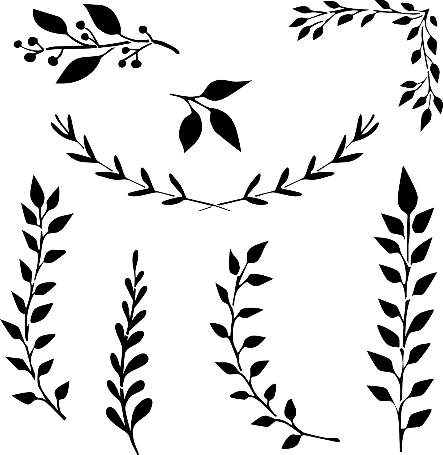 Sprigs and Branches Embossing 12 x 12 Stencil Details Set | FS052 by Designer Stencils | Floral Stencils | Reusable Stencils for Painting on Wood, Wall, Tile, Canvas, Paper, Fabric, Furniture, Floor | Reusable Stencil for Home Makeover