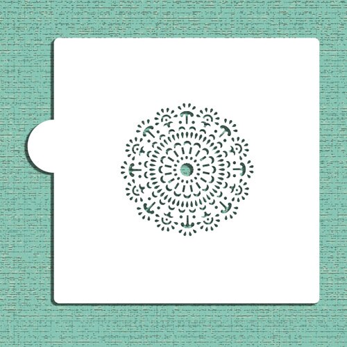 Mandala #4 Cookie & Craft Stencil | CM061 by Designer Stencils | Cookie Decorating Tools | Baking Stencils for Royal Icing, Airbrush, Dusting Powder | Craft Stencils for Canvas, Paper, Wood | Reusable Food Grade Stencil