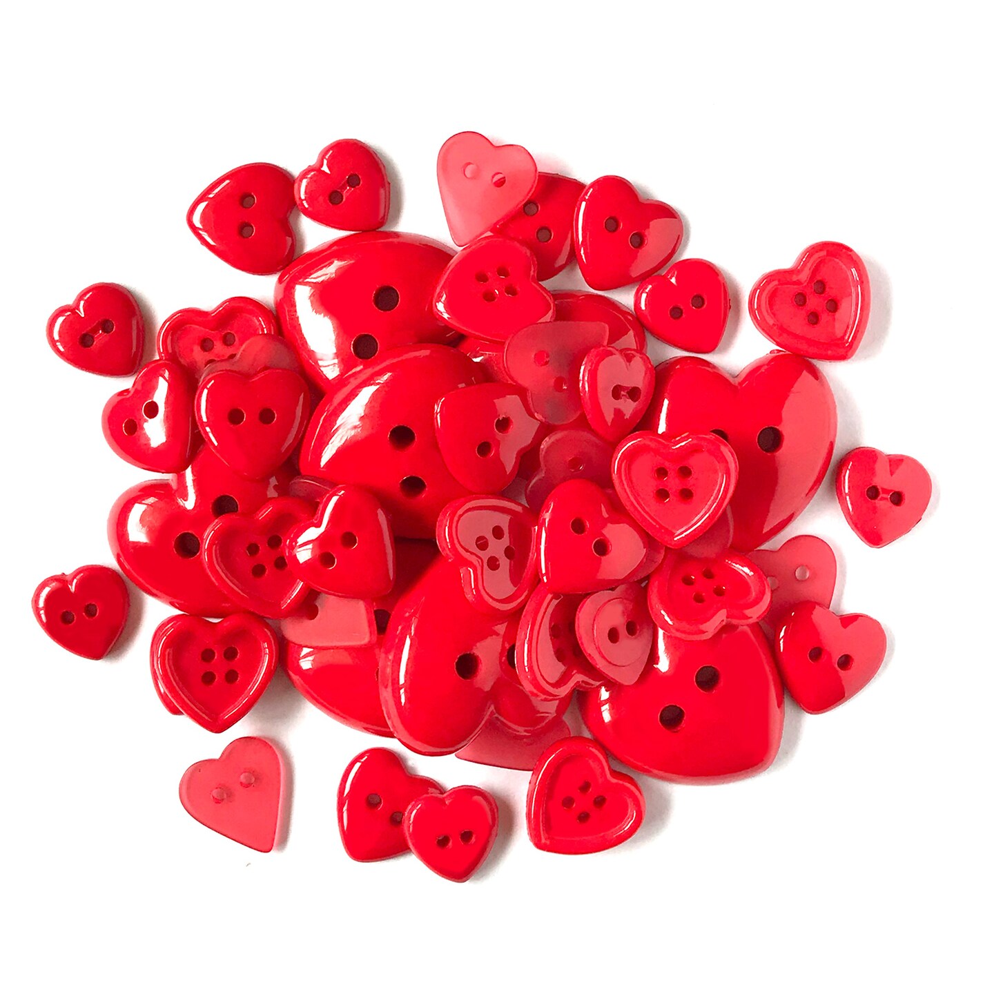 Buttons Galore and More 50+ Novelty Buttons for Sewing & Craft – Red Heart Shaped Buttons