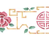 Oriental Wall Stencil Border | 079R by Designer Stencils | Pattern Stencils | Reusable Stencils for Painting | Safe &#x26; Reusable Template for Wall Decor | Try This Stencil Instead of a Wallpaper | Easy to Use &#x26; Clean Art Stencil Pattern