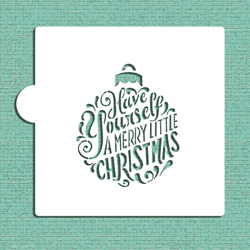 Merry Little Christams Cookie &#x26; Craft Stencil | CM075 by Designer Stencils | Cookie Decorating Tools | Baking Stencils for Royal Icing, Airbrush, Dusting Powder | Craft Stencils for Canvas, Paper, Wood | Reusable Food Grade Stencil