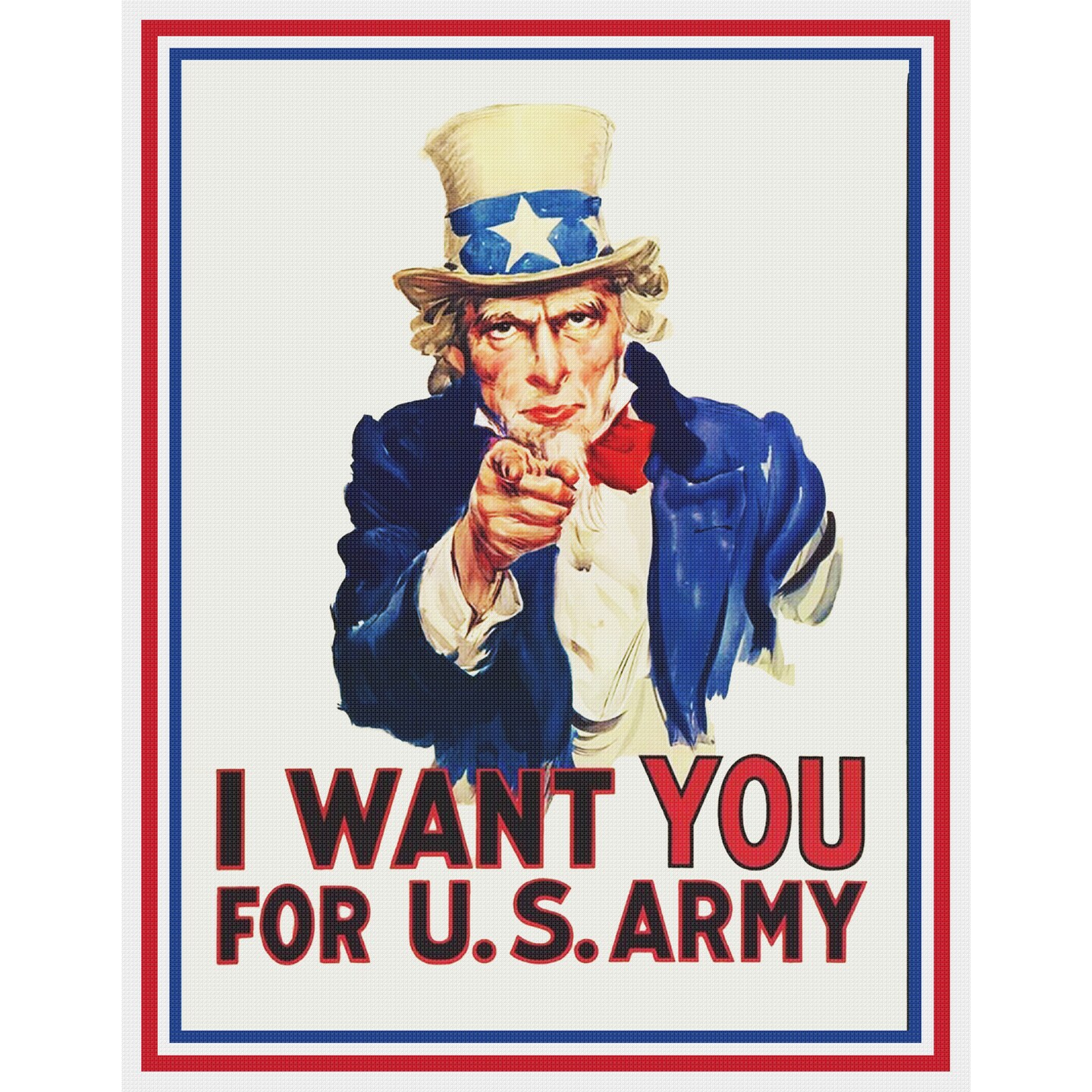 US Army Recruiting Poster Uncle Sam Wants You! Counted Cross Stitch Pattern