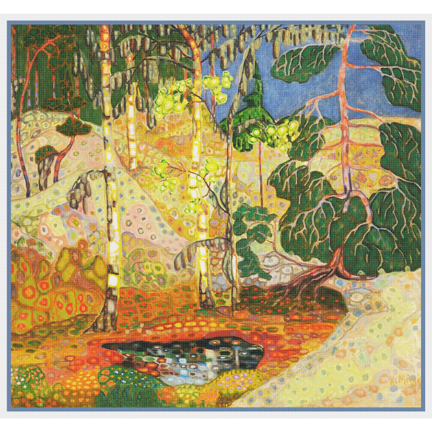 A Norwegian Landscape by Artist Konrad M&#xE4;gi Counted Cross Stitch Pattern