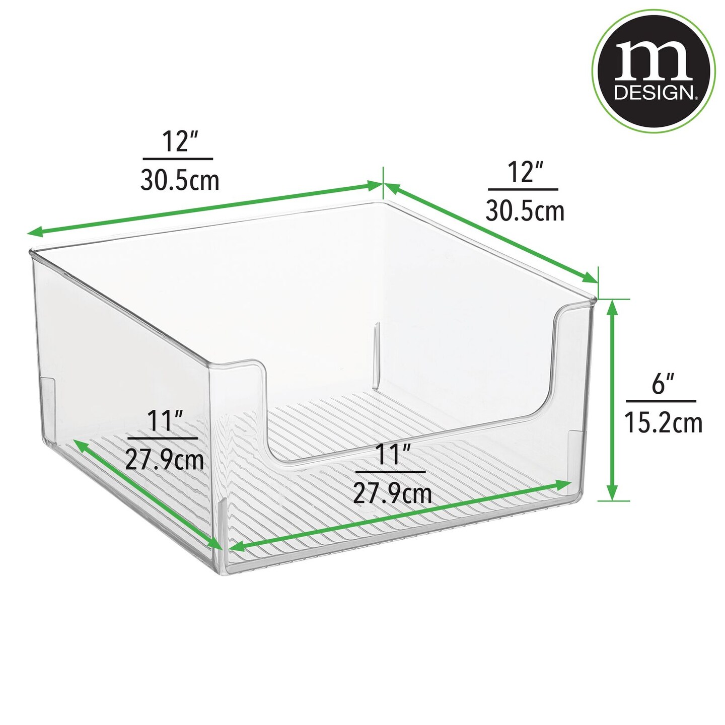 mDesign Office Plastic Storage Organizer Bin with Open Dip Front, 8 Pack, Clear