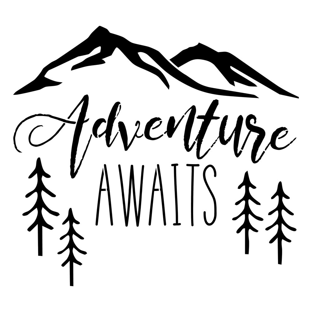 Adventure Awaits Embossing 12 x 12 Stencil Word & Phrase Stencils Reusable Stencils for