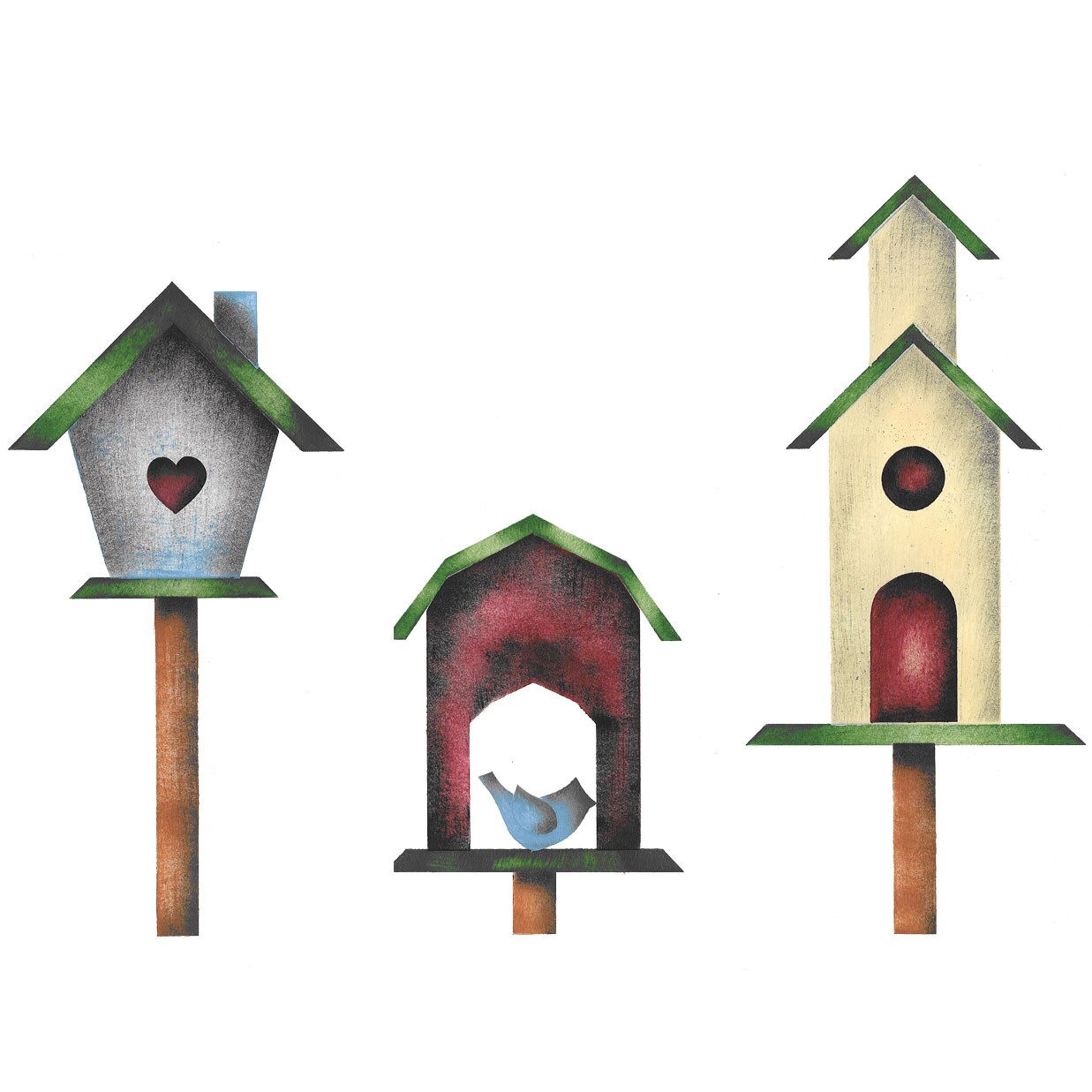 Birdhouse Wall Stencil | 1446 by Designer Stencils | Outdoor Stencils | Reusable Art Craft Stencils for Painting on Walls, Canvas, Wood | Reusable Plastic Paint Stencil for Home Makeover | Easy to Use &#x26; Clean Art Stencil