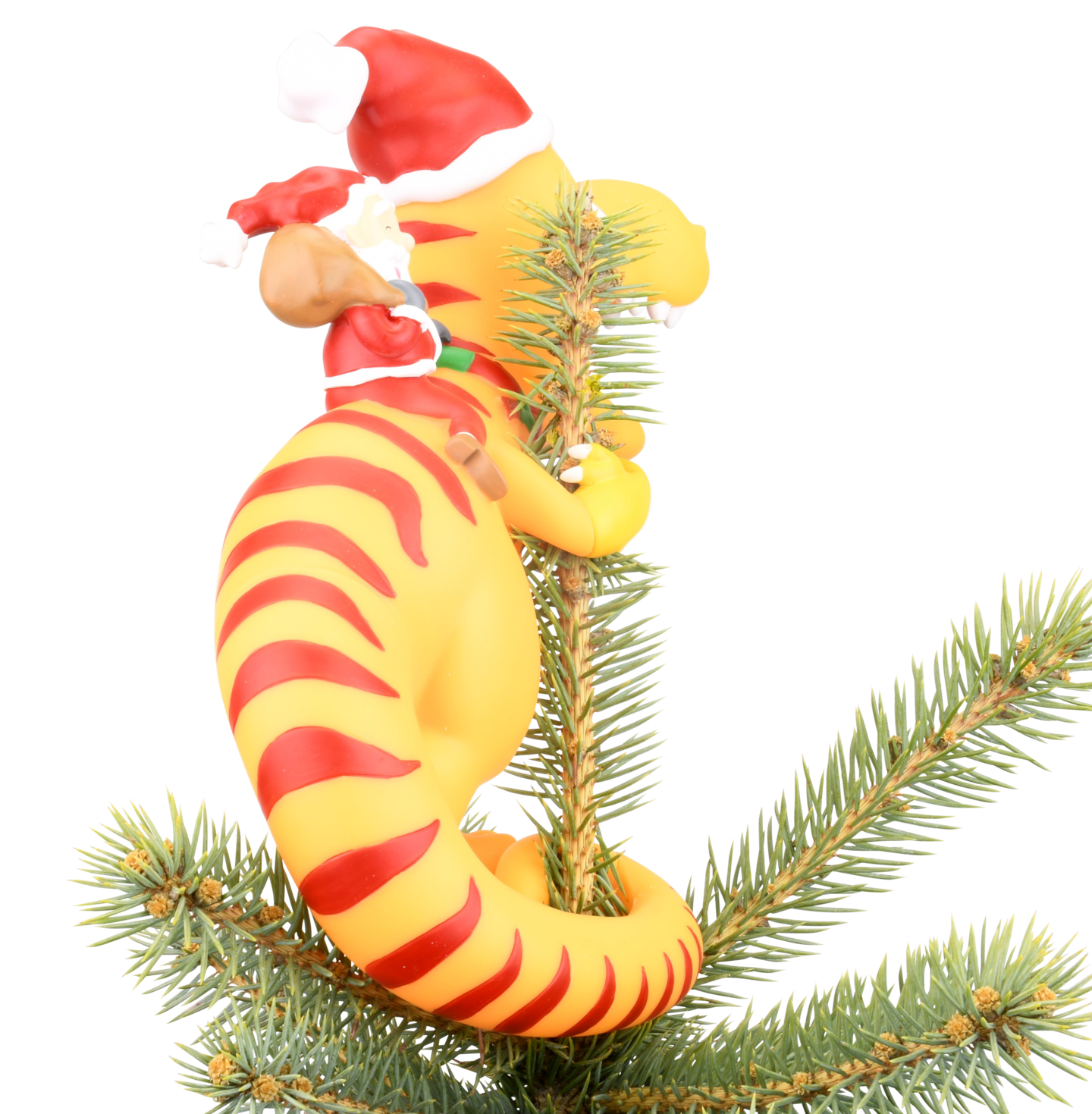 Santa Riding a T-Rex Funny Christmas Tree Topper - Large 10&#x22;