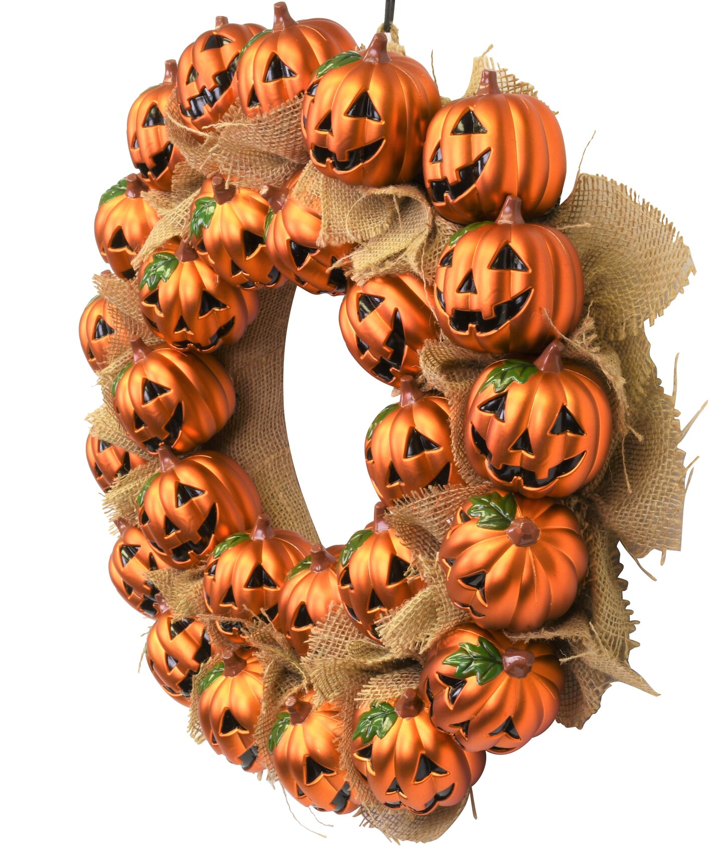 Jack-O-Lantern Pumpkin Halloween Wreath Decoration