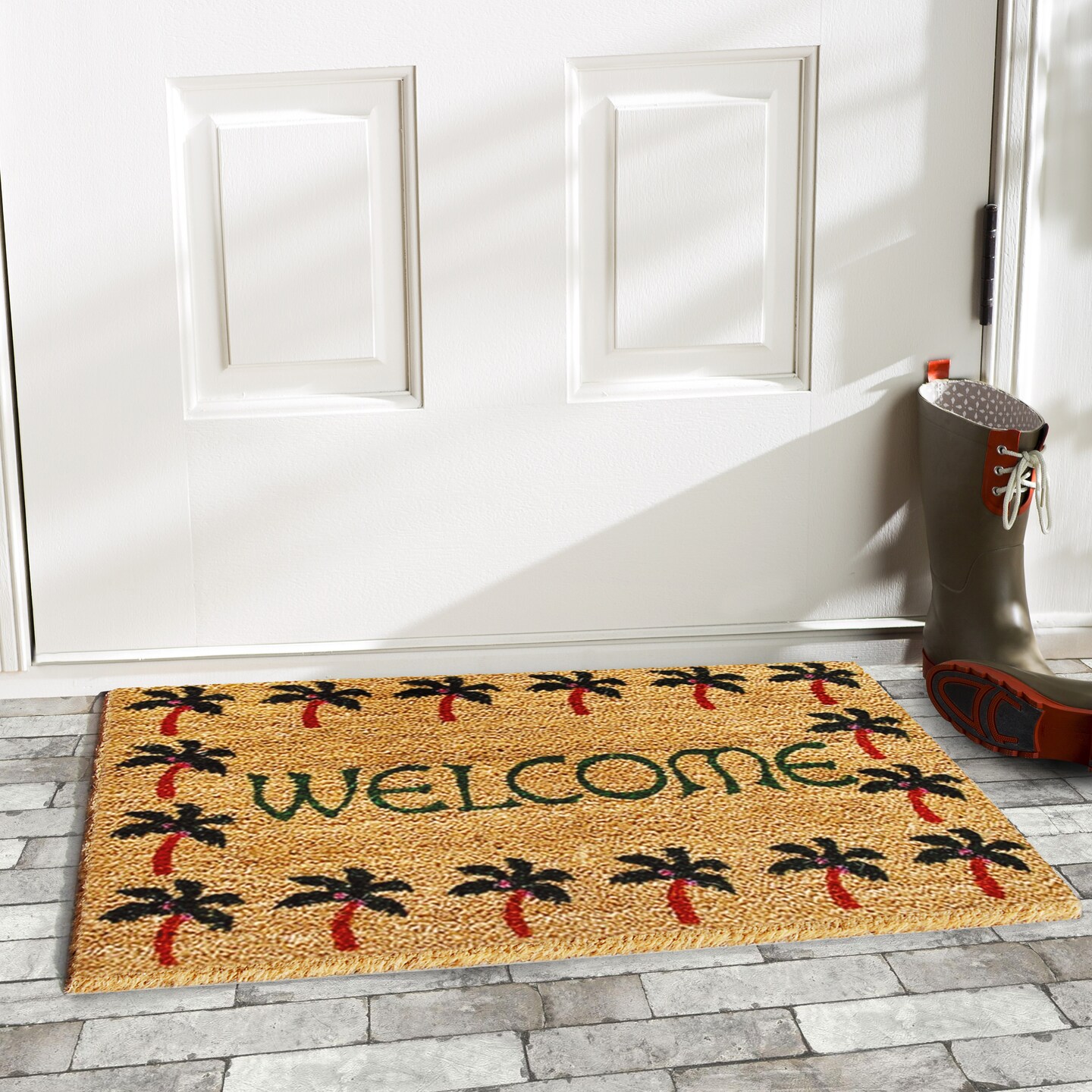 Pal Tree Border Welcome Doormat