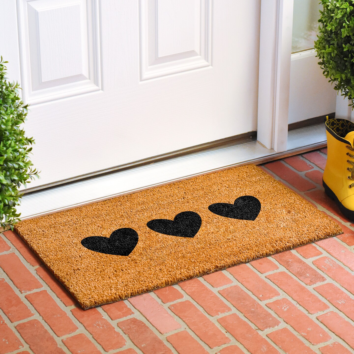 Trio Hearts Skinny Doormat