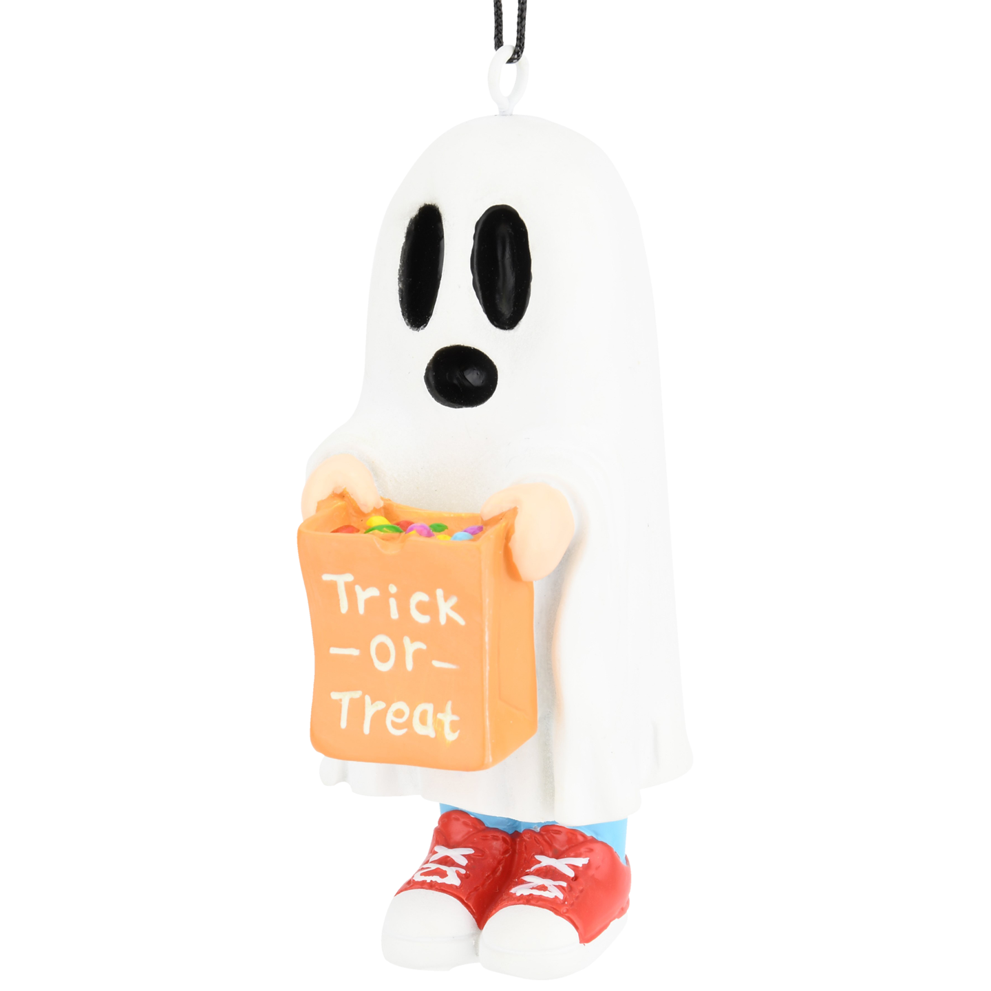 Trick or Treating Kid in Ghost Costume Halloween Ornaments