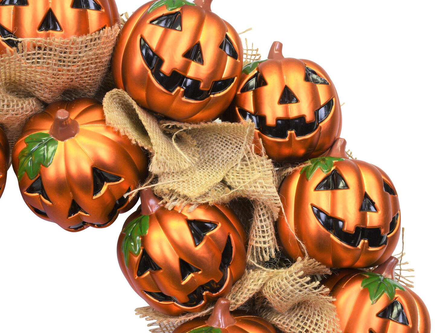 Jack-O-Lantern Pumpkin Halloween Wreath Decoration