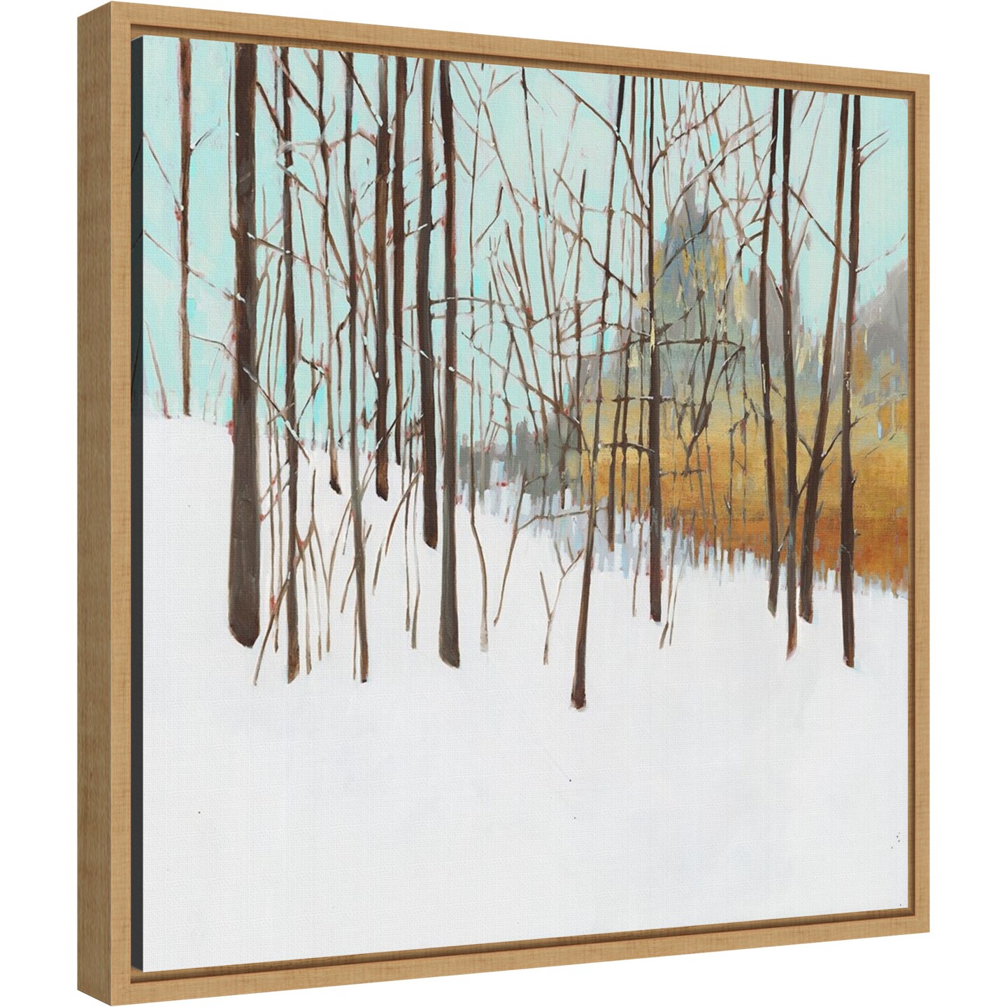 Winters Day I (Trees) by Susan Wilde 16-in. W x 16-in. H. Canvas Wall Art Print Framed in Natural