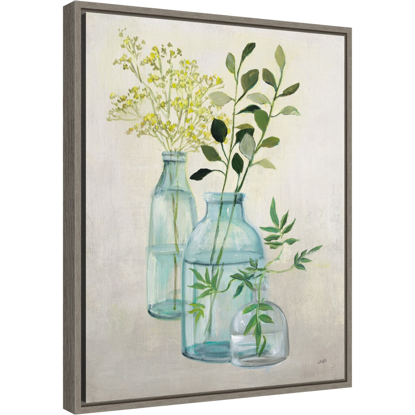 Woodland Greenery II by Julia Purinton 16-in. W x 20-in. H. Canvas Wall Art Print Framed in Grey