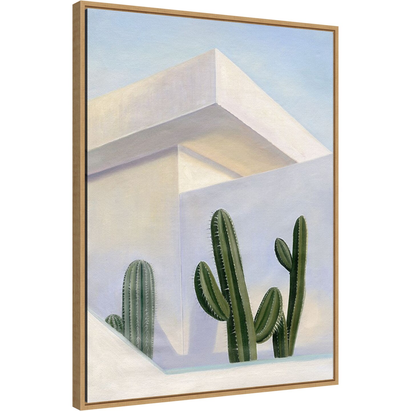 Alta Vista Drive Succulents by Urban Road 23-in. W x 30-in. H. Canvas Wall Art Print Framed in Natural