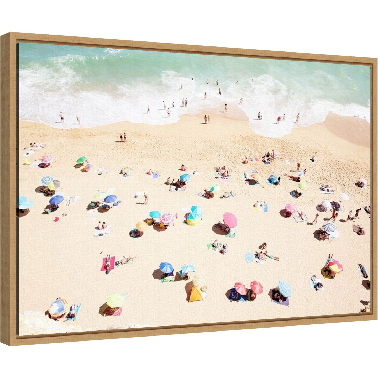 Seaside 1 (Beach) by Carina Okula 23-in. W x 16-in. H. Canvas Wall Art Print Framed in Natural