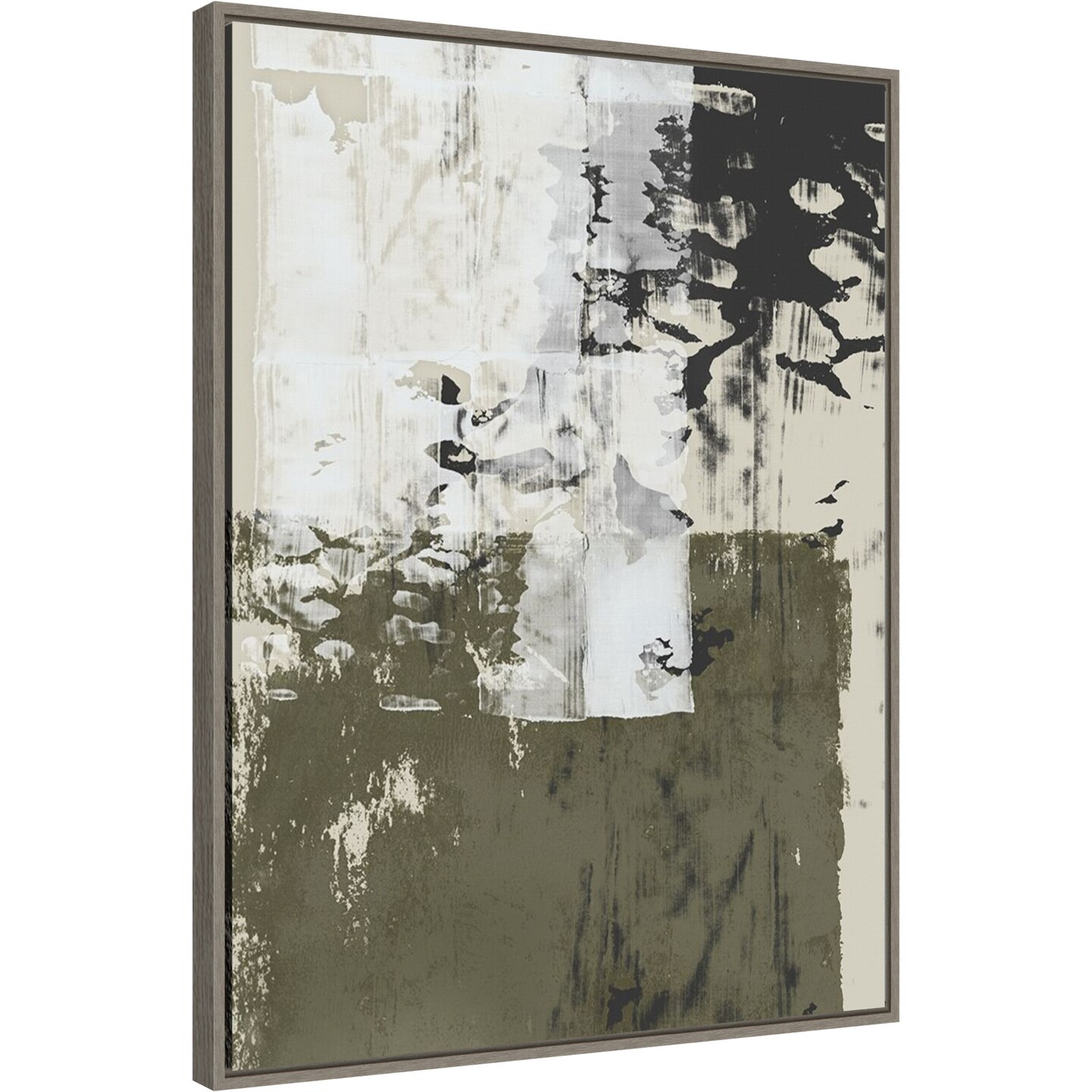 Reflections in Sage II by Isabelle Z 23-in. W x 30-in. H. Canvas Wall Art Print Framed in Grey