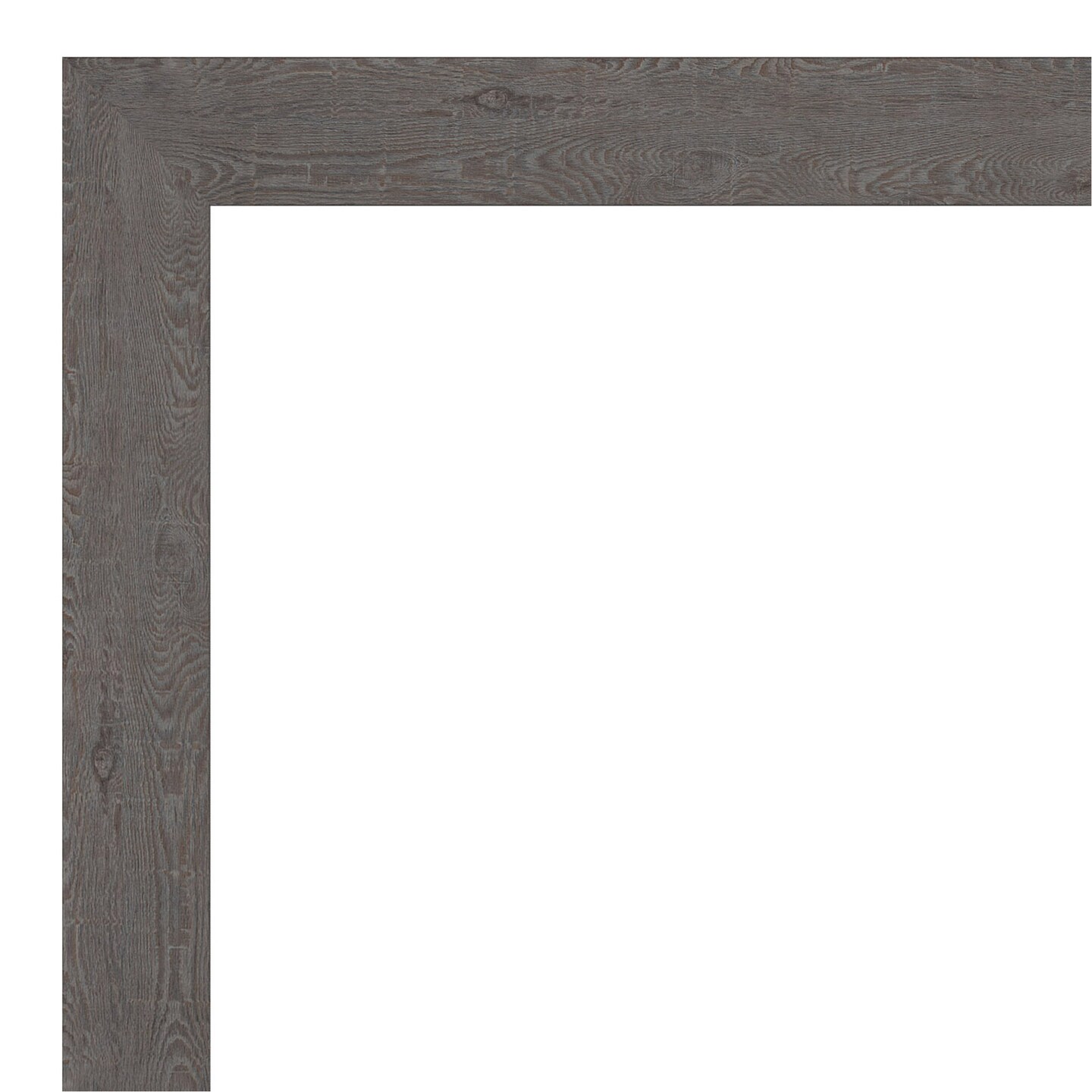 Amanti Art Non-Beveled Wall Mirror, Rustic Plank Espresso Frame