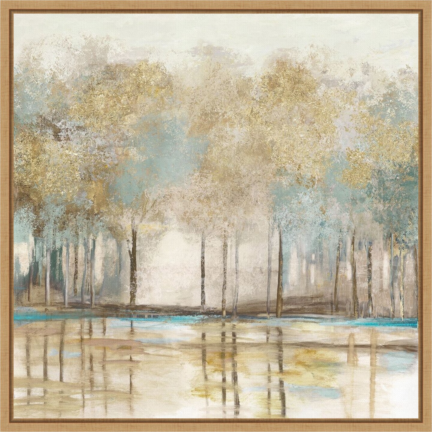 Woodlot I (Trees) by Allison Pearce 16-in. W x 16-in. H. Canvas Wall Art Print Framed in Natural