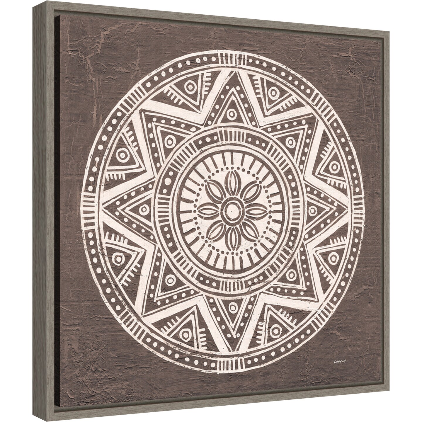 Seville I FB Spice by Kathrine Lovell 16-in. W x 16-in. H. Canvas Wall Art Print Framed in Grey