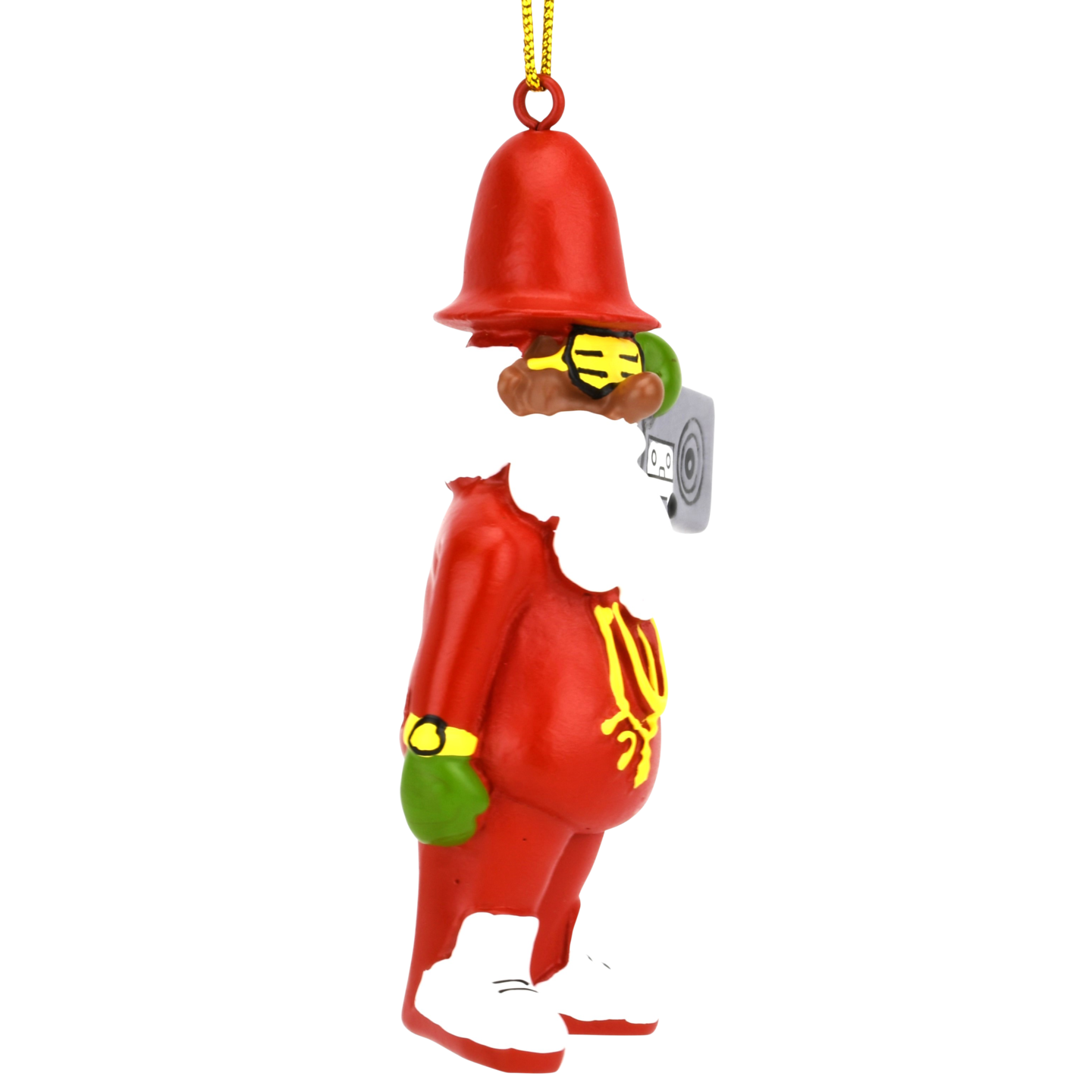 80&#x27;s Hip Hop Dark Tone Santa Resin Christmas Ornament