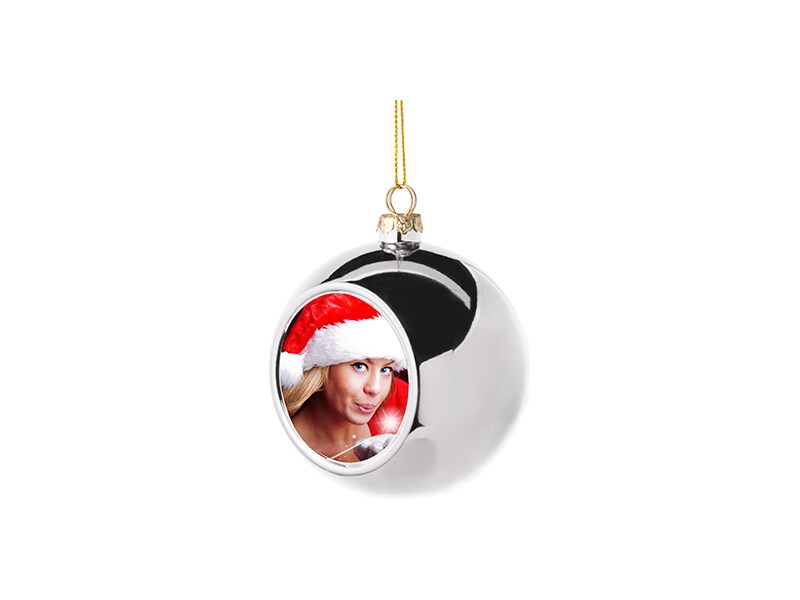 Plastic Christmas Ball Ornament (Silver) B-9
