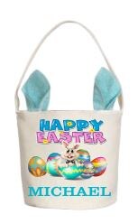 Blue Easter Basket with Bunny Ears (M-9)
