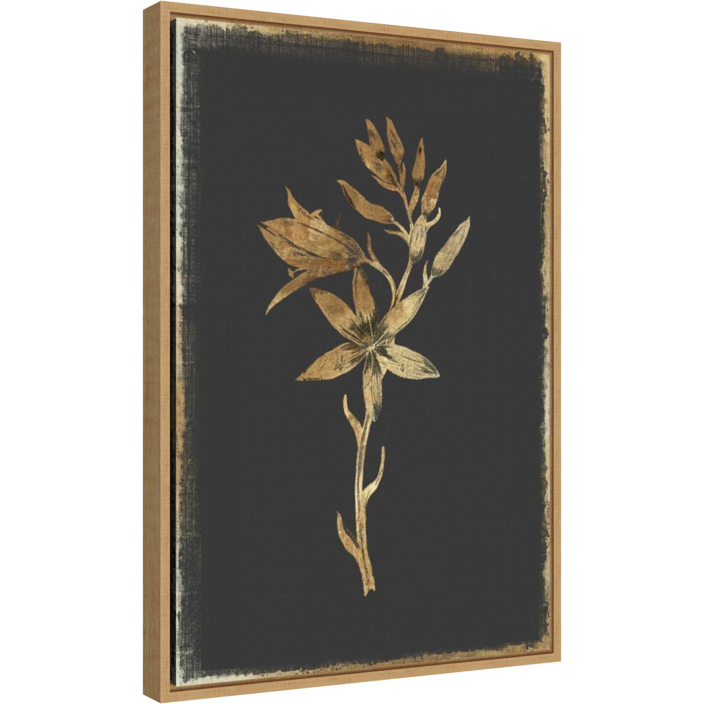 Carmass and Wild Hyacinth by PI Collection 16-in. W x 23-in. H. Canvas Wall Art Print Framed in Natural