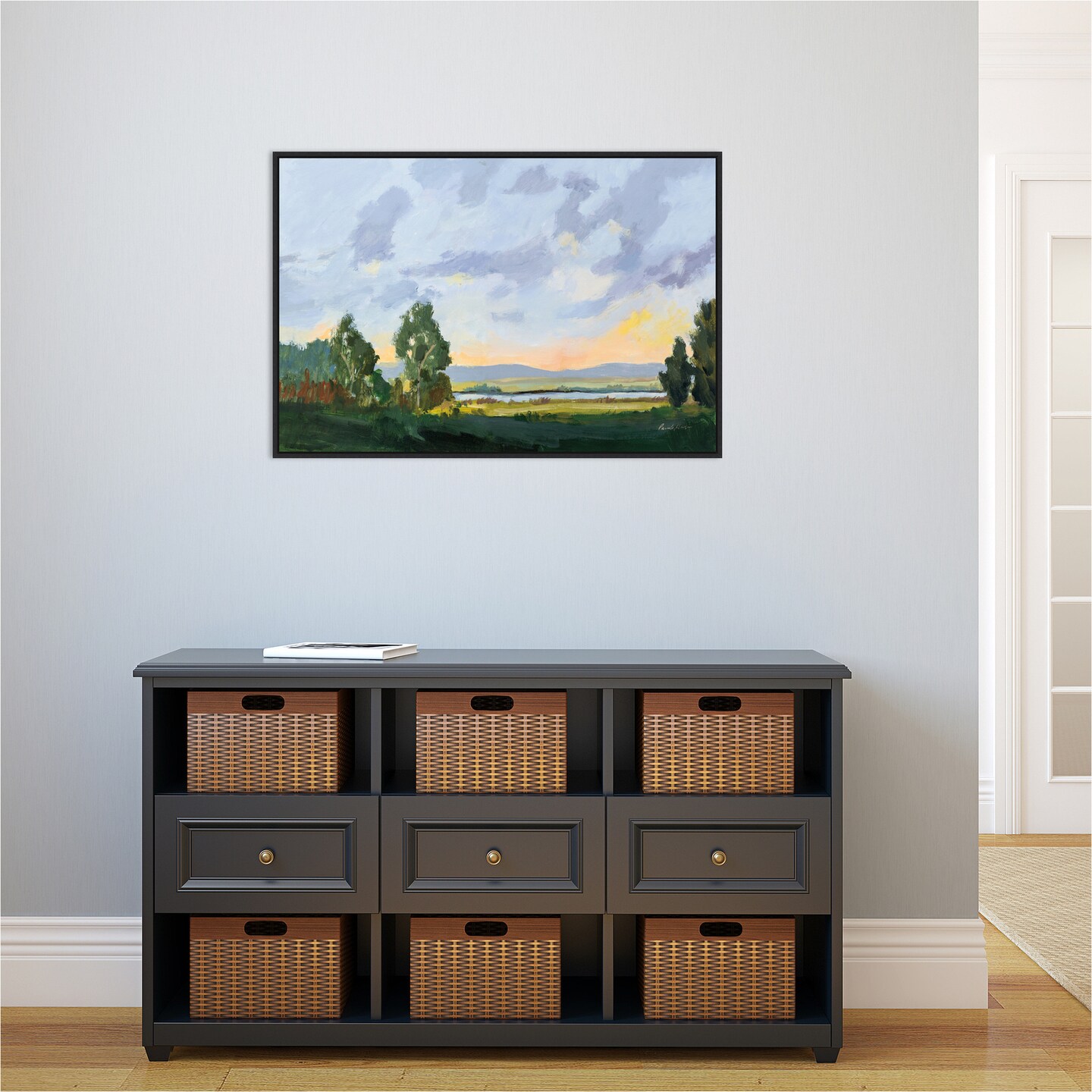 Evening Skies I by Pamela Munger 33-in. W x 23-in. H. Canvas Wall Art Print Framed in Black