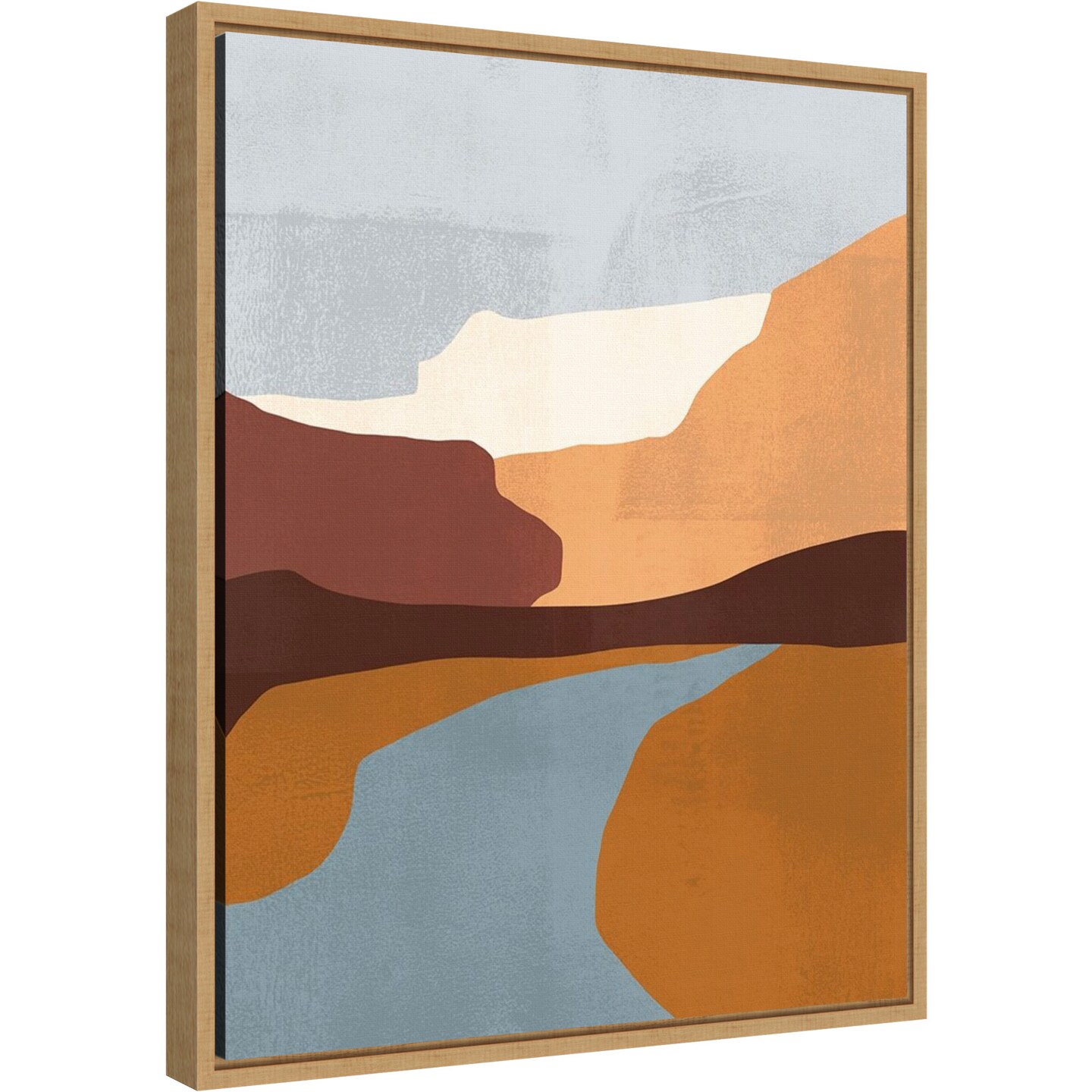 Sedona Colorblock IV by Victoria Borges 16-in. W x 20-in. H. Canvas Wall Art Print Framed in Natural