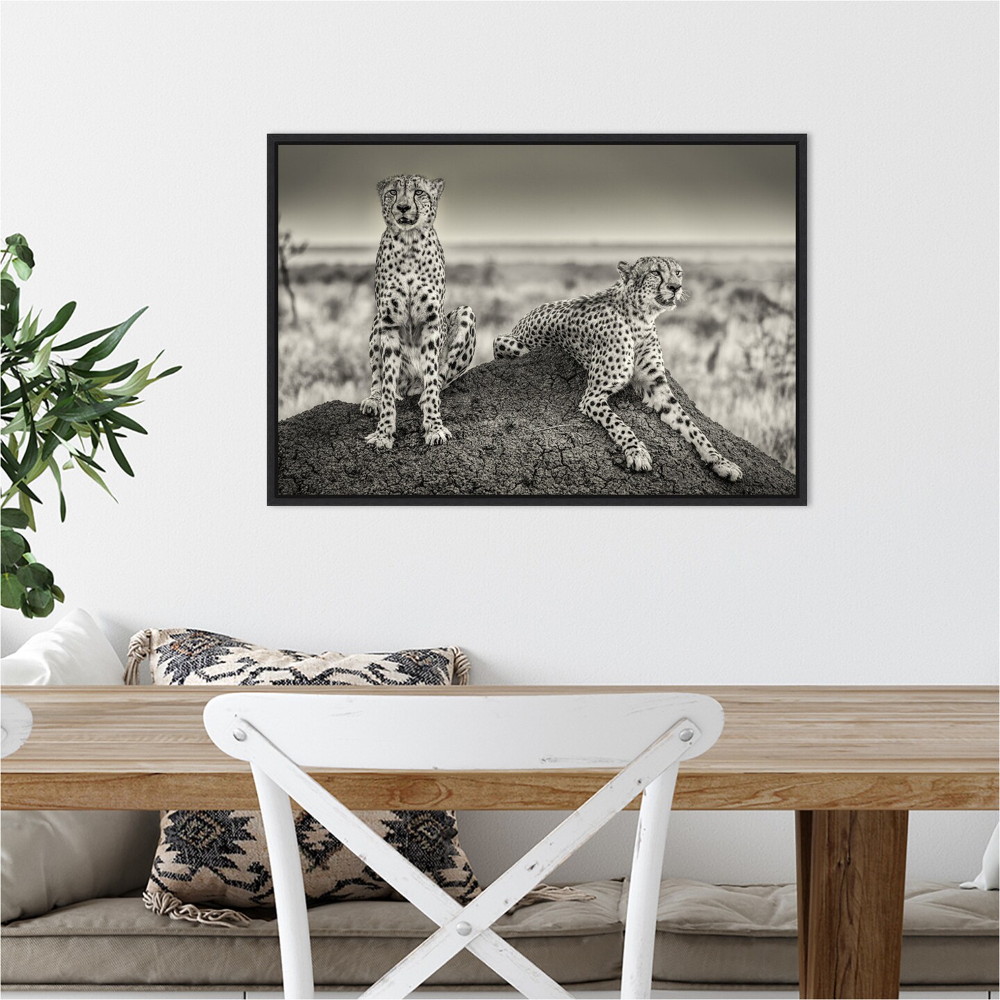 Two Cheetahs watching out by Henrike Scheid 23-in. W x 16-in. H. Canvas ...