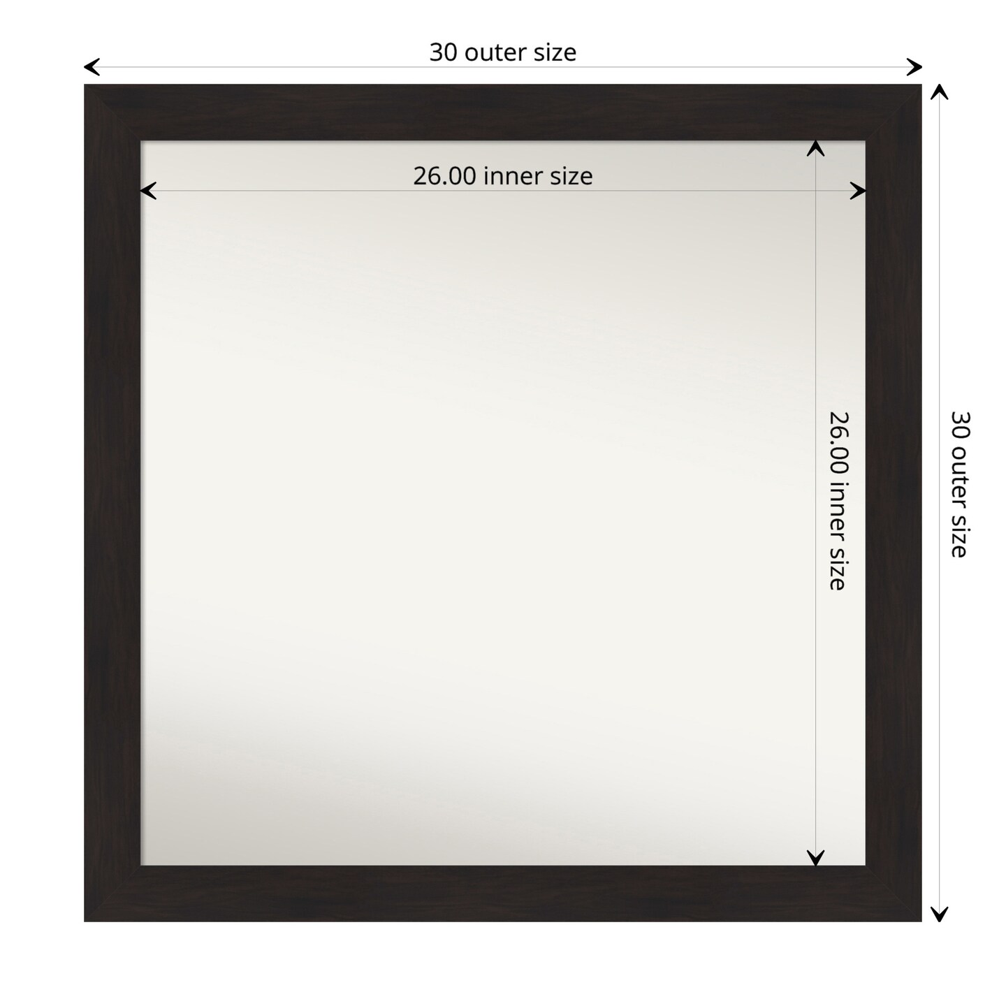 Amanti Art Non-Beveled Wall Mirror, Furniture Espresso Narrow Frame