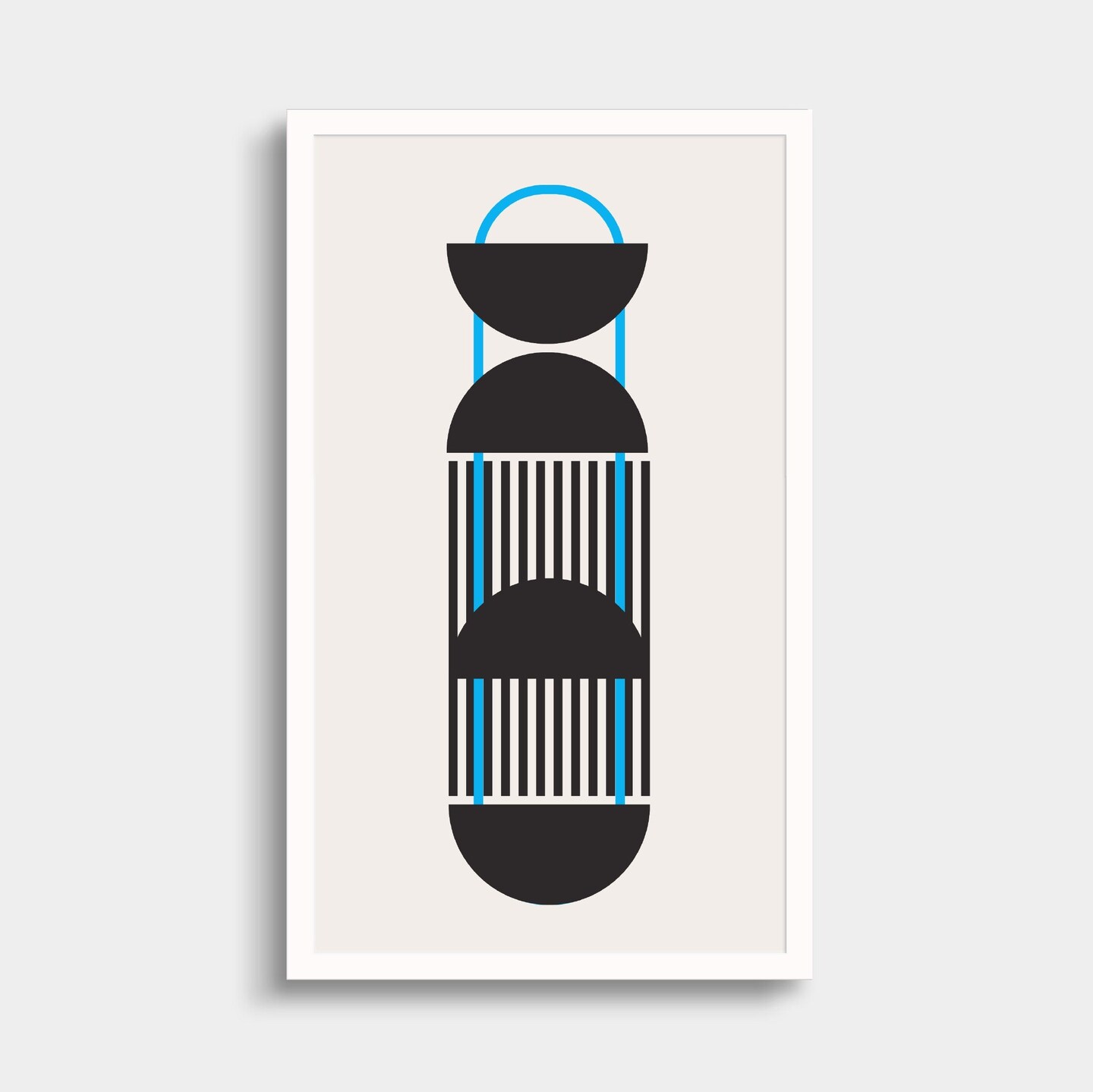 Geo Struct Japandi Art Print, Abstract Art Print Wrapping Paper