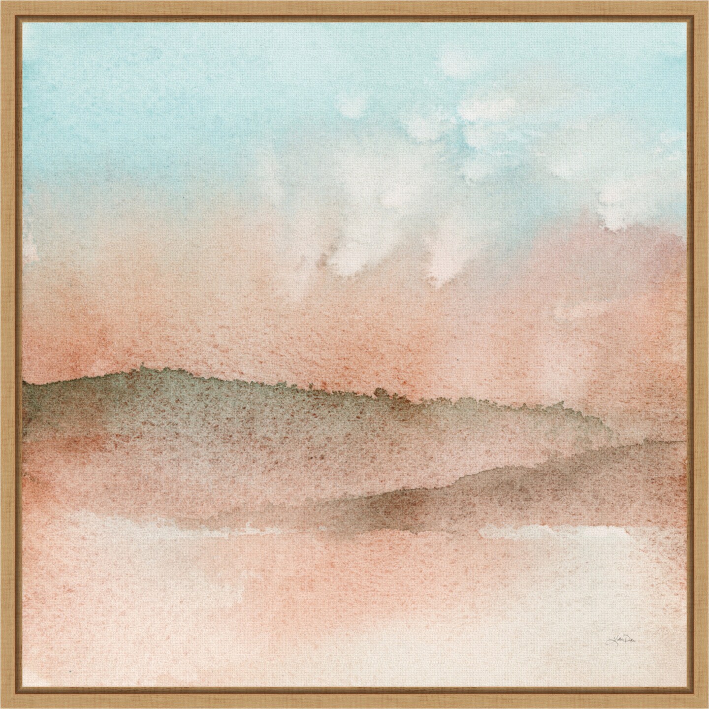 Desert Landscape I by Katrina Pete 16-in. W x 16-in. H. Canvas Wall Art Print Framed in Natural