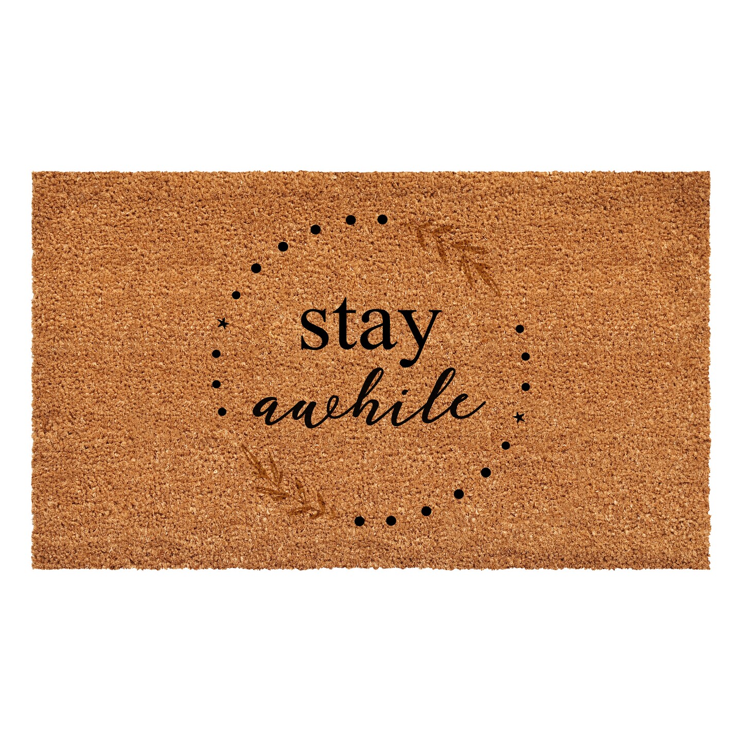 108721729 Stay A While Wreath Doormat