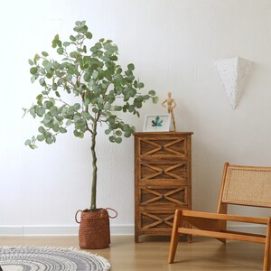 Eucalyptus Tree - Artificial Trees for Home Decor Indoor, Floor Plants for Living Room Decor, Faux Plants Indoor Tall, Faux Eucalyptus Tree, Artificial Plants for Home Decor Indoor - 6 Feet