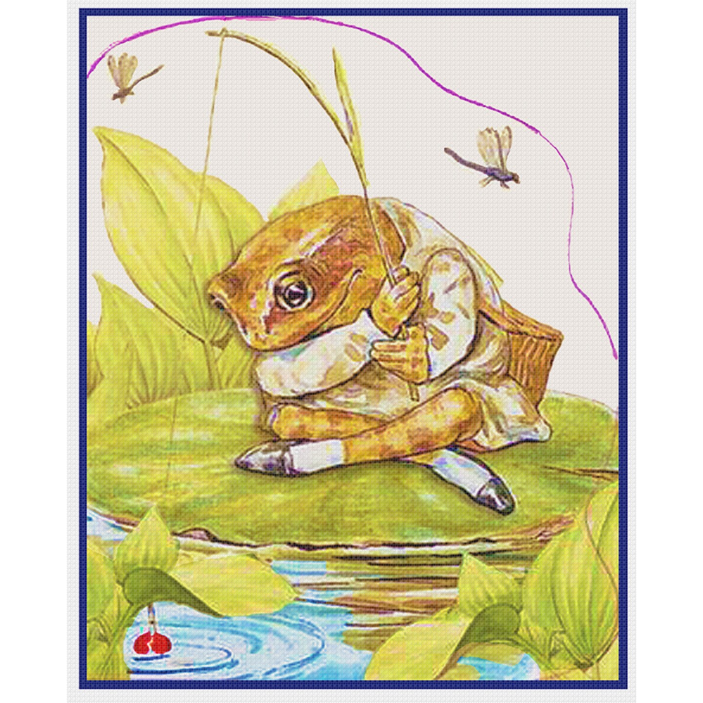 Jeremy Fisher Frog inspired by Beatrix Potter Counted Cross Stitch Pattern