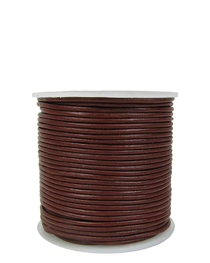 Hemptique 1mm Genuine Round Leather Cord Jewelry Bracelet Making Arts Crafting Gifting Wrapping Fashion Clothing Decor