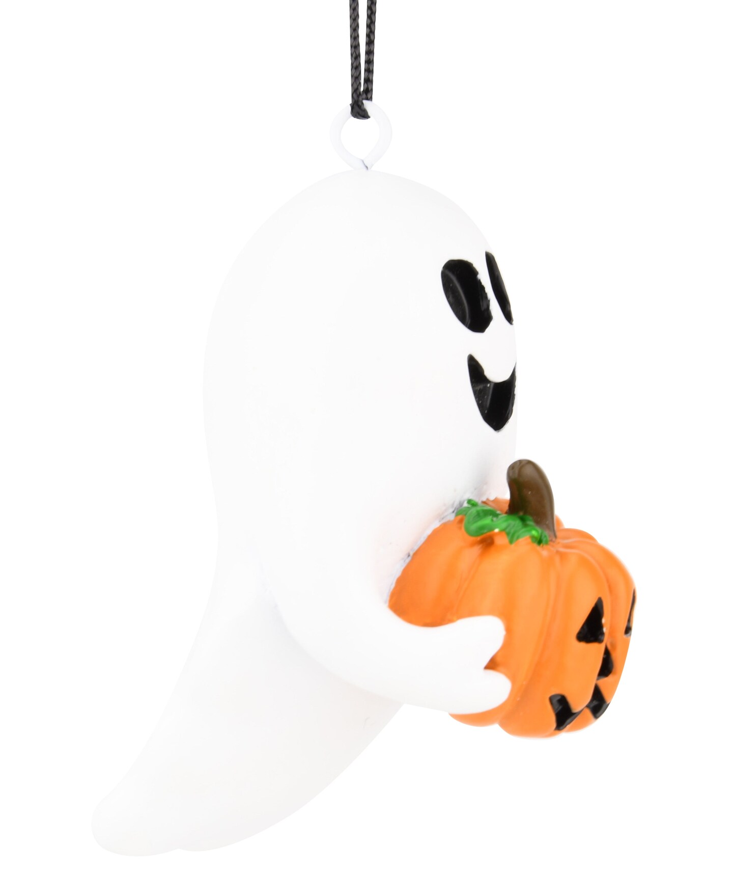 Cute Friendly Ghost with Pumpkin Halloween Ornament
