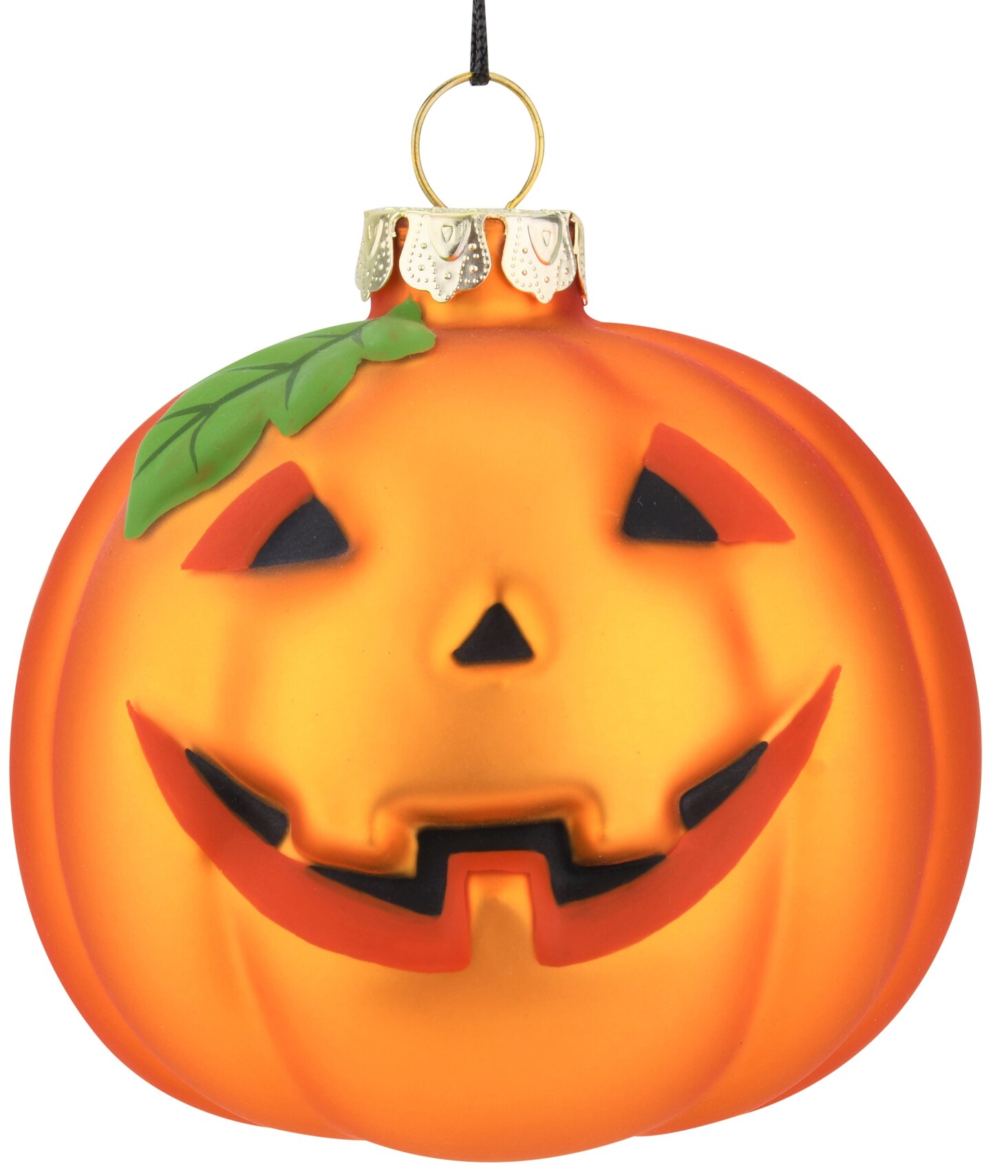 Pumpkin Glass Bulb Jack-o&#x27;-lantern Halloween Ornament