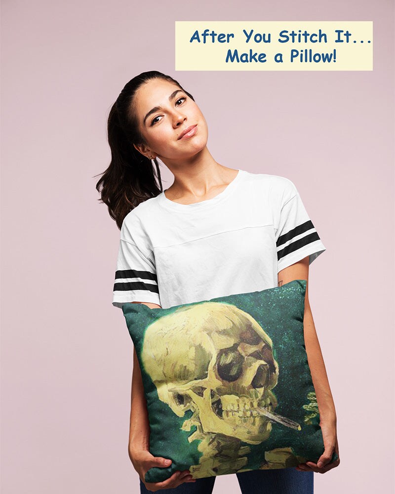 Orenco Originals Vincent Van Gogh Cigarette Smoking Skull Counted Cross Stitch Pattern