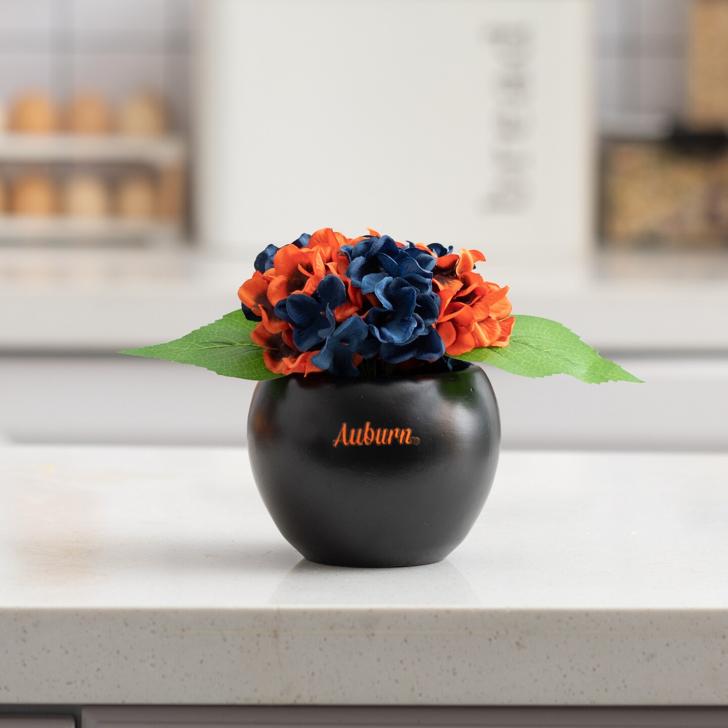 Auburn Hydrangea Plant, University of Auburn Faux Hydrangea Plant, Auburn Gifts for Men, Auburn Gifts for Women, Auburn Gifts - Auburn Tigers Decorations, Desk Sets and Accessories for Women