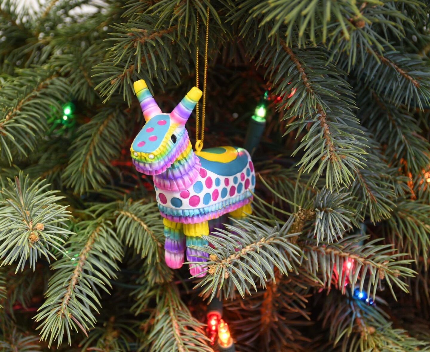 Colorful Donkey Party Pi&#xF1;ata Christmas Ornament